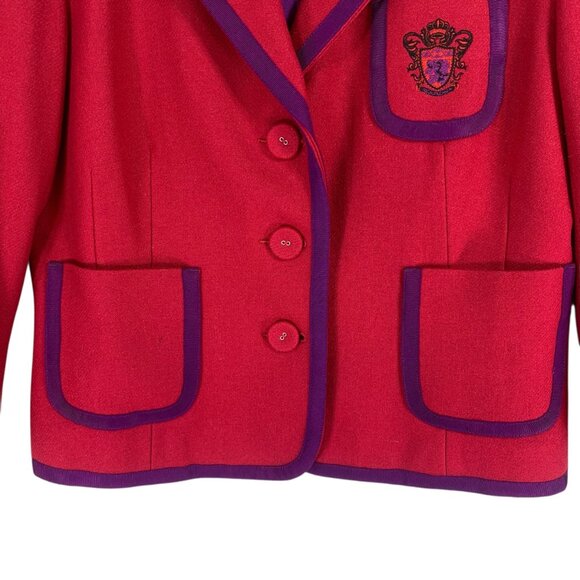 Baia Red purple Suit Jacket with Classic Fit and Versatile Style Boxy Fit sz8 - Picture 14 of 16